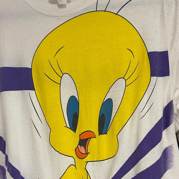 Vintage Tweety Bird Allover Print Single Stitch Graphic T-Shirt - Picture 7 of 9